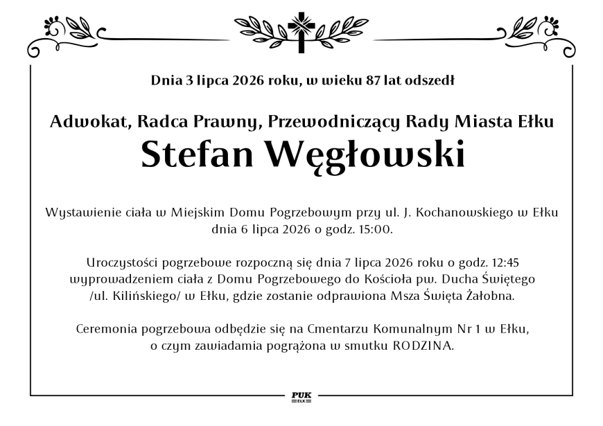 Stefan Węgłowski - nekrolog